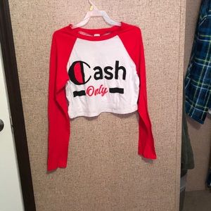 Cash only long sleeve crop top
